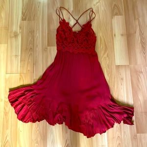 Free people small red dress NWOT